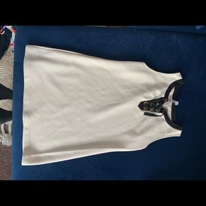 Black and off-white work dress quilted